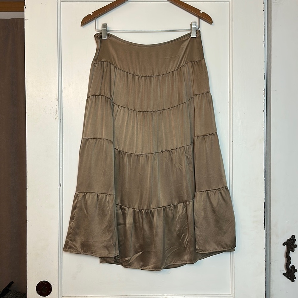 INC International Concepts Silk Tiered Skirt | 100% Silk Boho Luxe Capsule · 6P